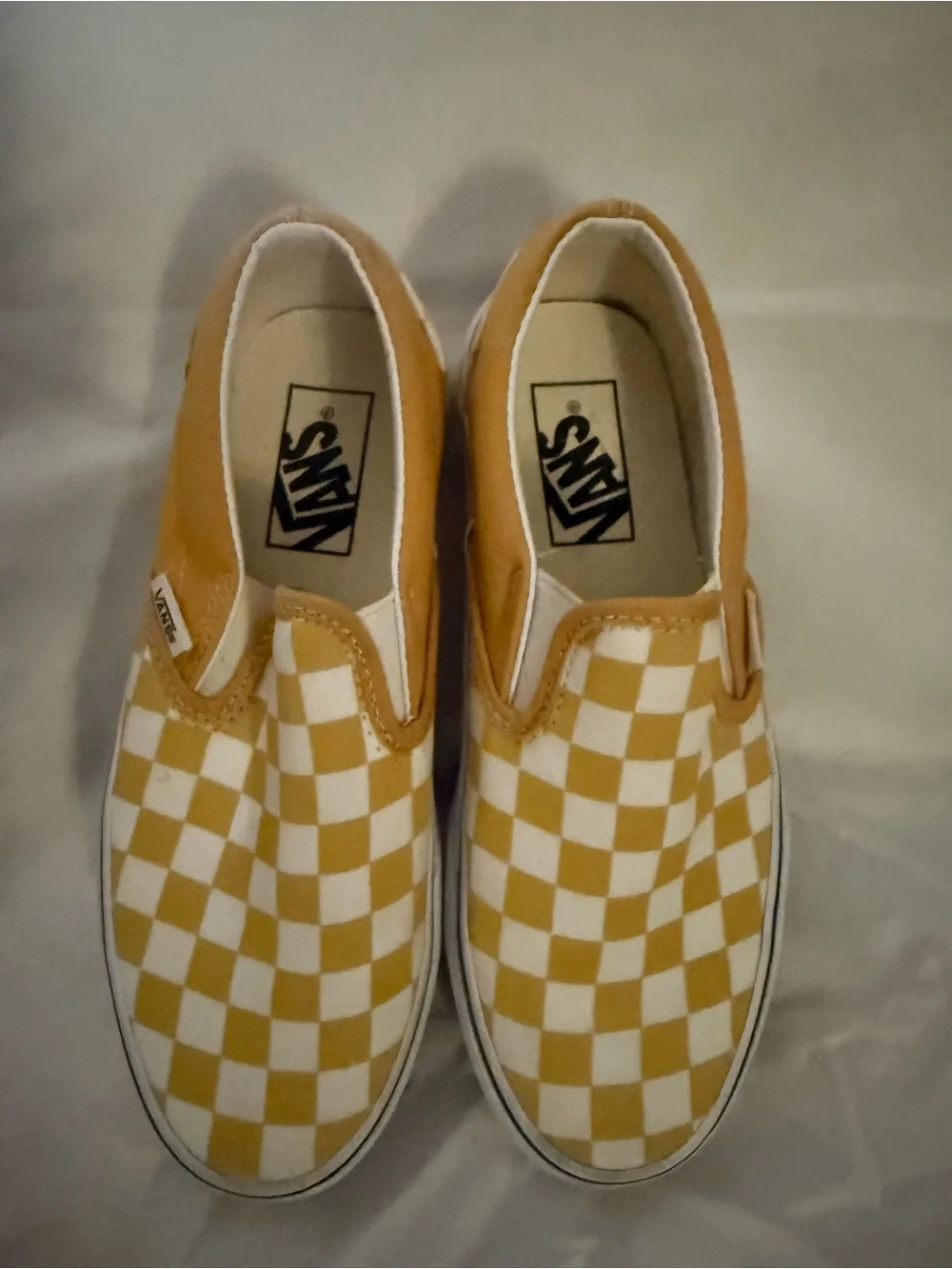 Women’s Vans Classic Checkerboard Slip-On Sneakers - Yellow & White